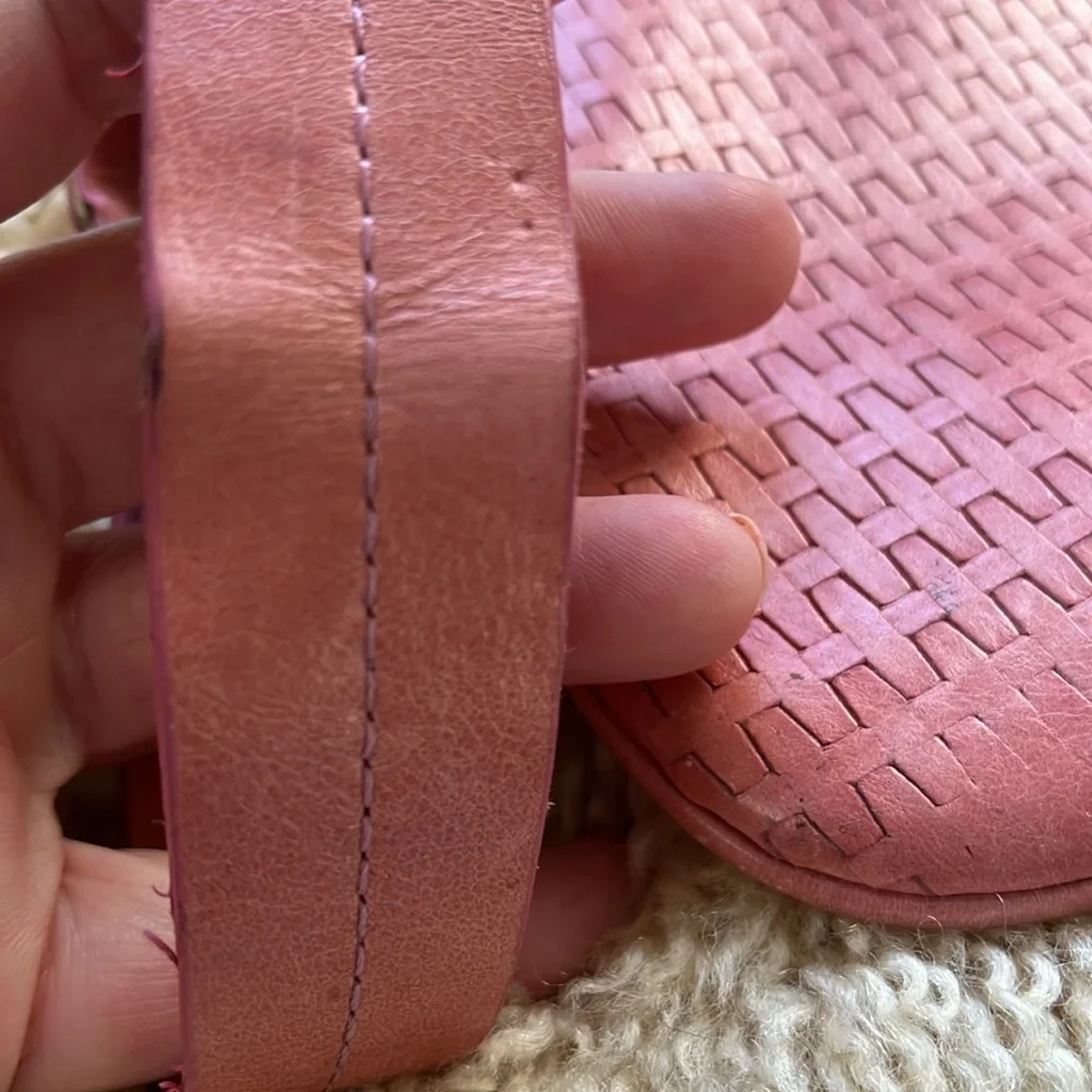 Sabina Pink Genuine Leather Clutch w/weave style design 11.5”Long x 5-3/4”Wide